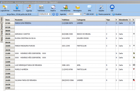 Confirmação de consultas aos pacientes por SMS