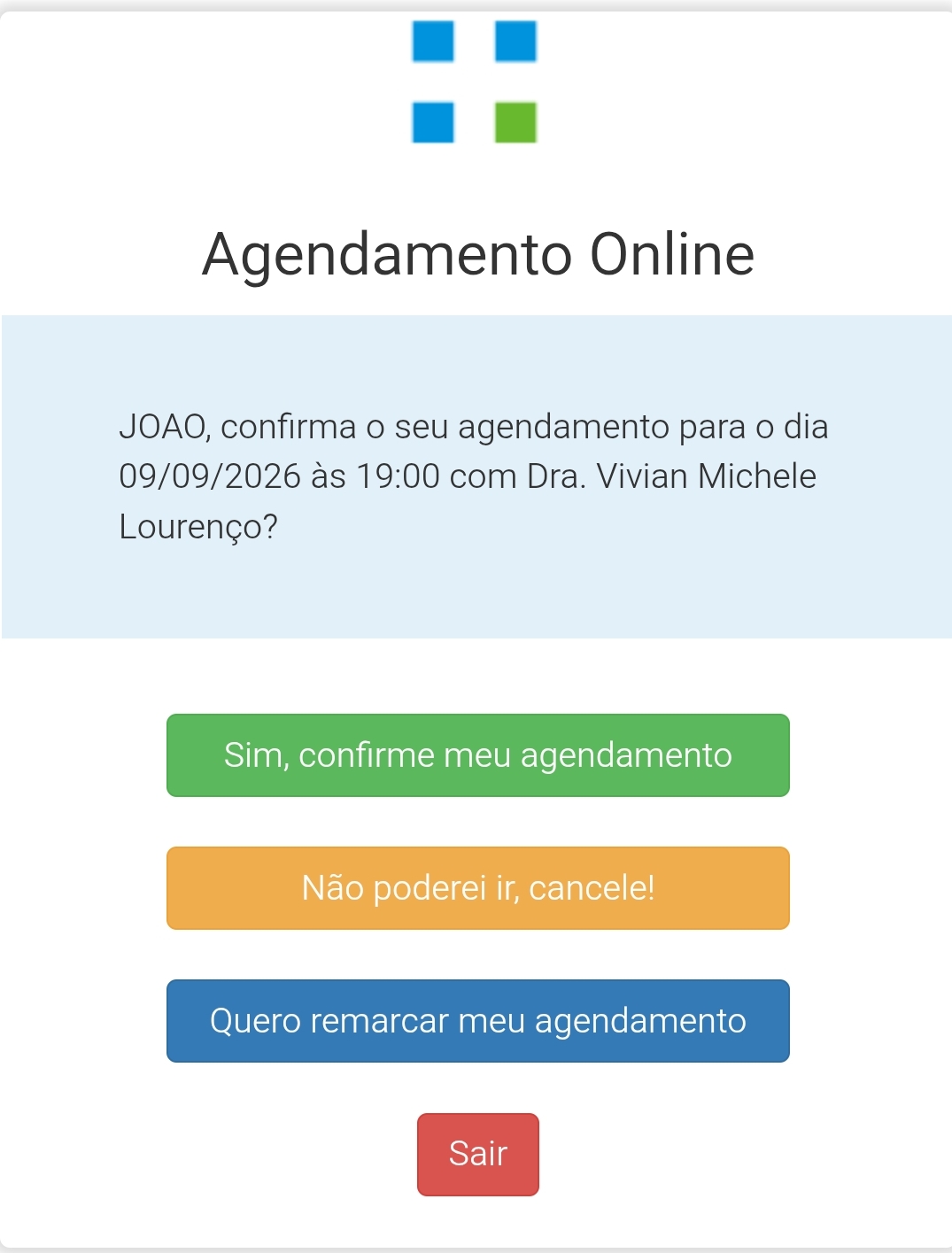 Envio de confirmações/WhatsApp